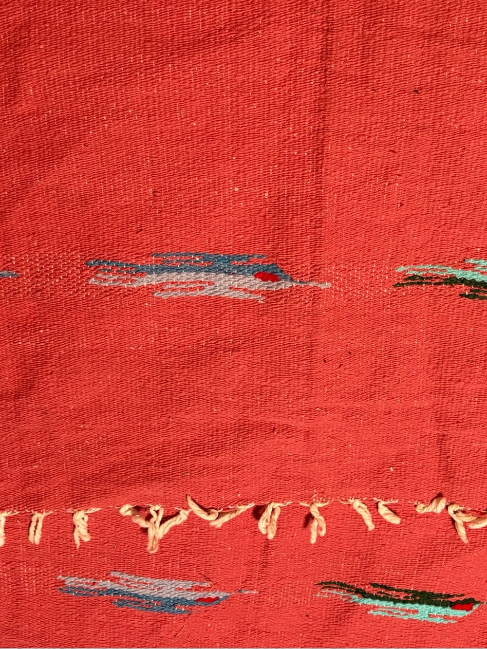 Handwoven Red Decorative Rug Throw - Picture 4 of 5